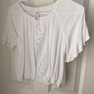 White justice floral top